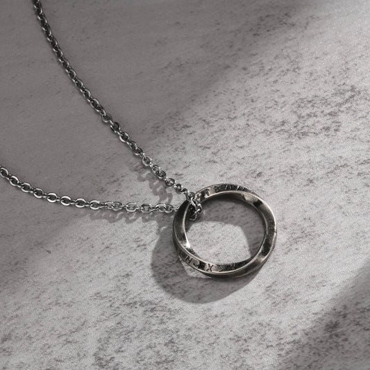 Ring Pendant Chain with Celtic Lettering